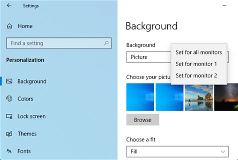 How To Set A Different Wallpaper On Each Monitor In Windows 10
