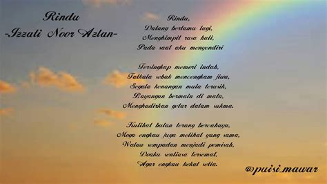 Puisi Rindu Rindu Karya Nurul Izzati Youtube