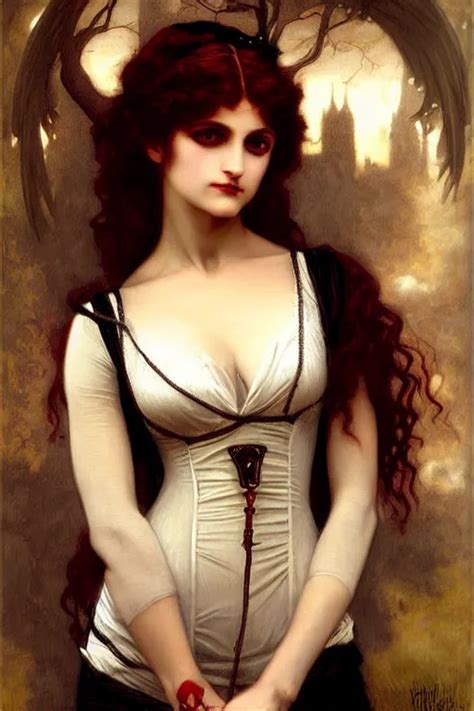 Steampunk Victorian Vampire Painting By Rossetti Stable Diffusion