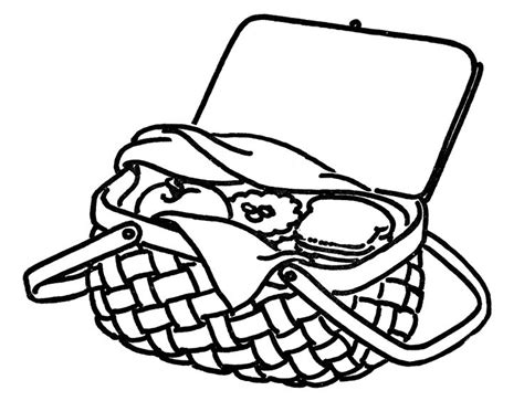 Sure you could bring all your picnic foods in a boring shopping bag, but. Picnic Basket Line Drawing