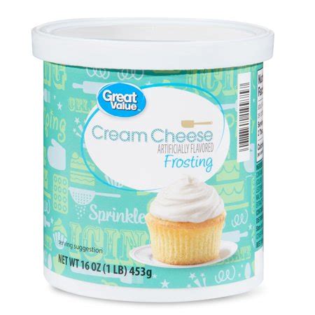 Make snack or meal time surprisingly delicious and health conscious with our great value fat free cream cheese. Great Value Cream Cheese Frosting, 16 oz - Walmart.com