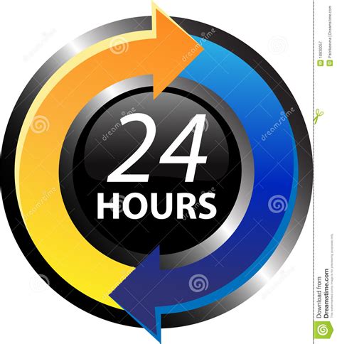 24 Hours Stock Vector Image Of Available Reflection