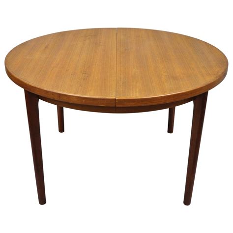 Mid-Century Danish Modern Round Teak Extension Dining ...