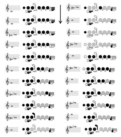 As Digitações e posições das notas na Flauta Transversal Mascolo
