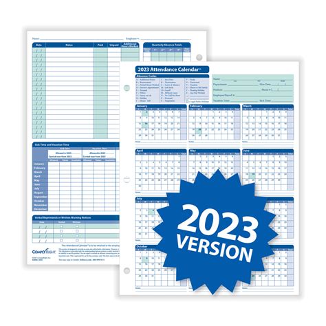 Printable 2023 Employee Attendance Calendar