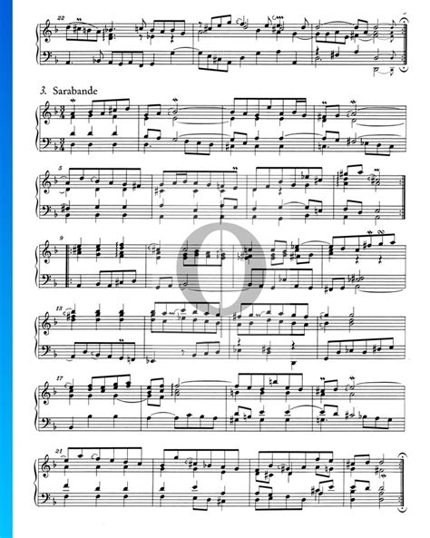 Franz Sische Suite Nr D Moll Bwv Sarabande Noten Piano