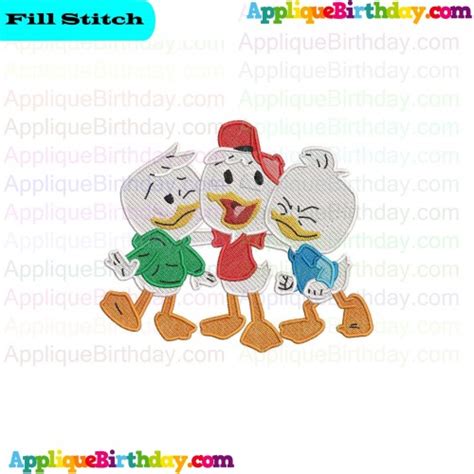 Baby Huey Dewey And Louie Quack Pack Fill Embroidery Design