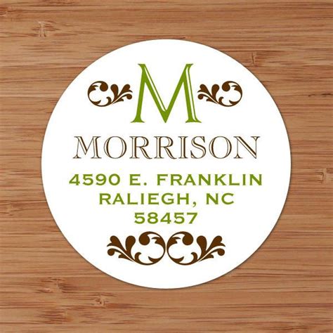 Open Initial Monogram Custom Personalized Address Labels Or Etsy