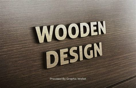 3d Wooden Logo Mockup Wooden Design