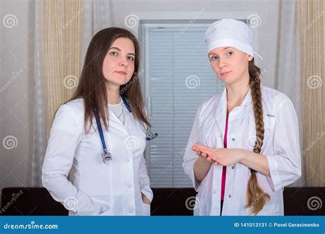 Two Female Doctors Or Nurses Stock Image Image Of Healthcare Group