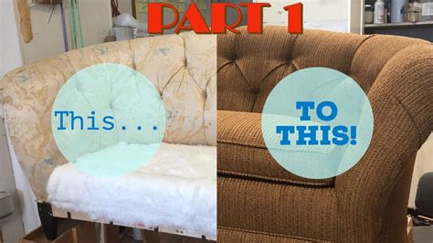 Diy Upholstering A Sofa Part Stripping Fabric Youtube