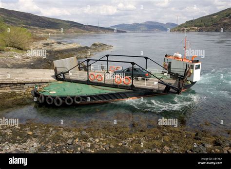 Glenachulish Kylerhea Glenelg Car Ferry Isle Of Skye Scotland Stock