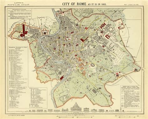 Archimaps Map Of Rome In 1882 Maps On The Web