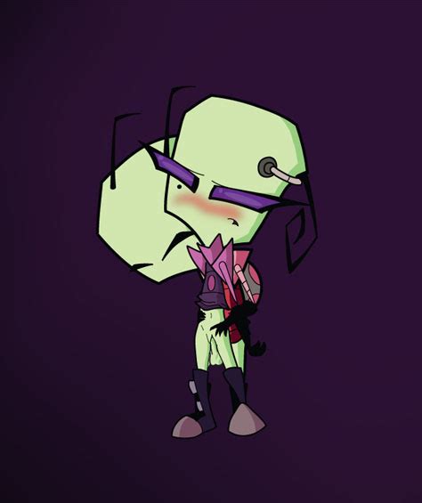 Rule 34 1girls Alien Antennae Blush Female From Behind Green Skin Invader Zim Irken Male No