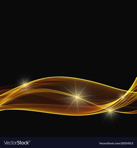 Abstract Shiny Color Gold Wave Design Element Vector Image