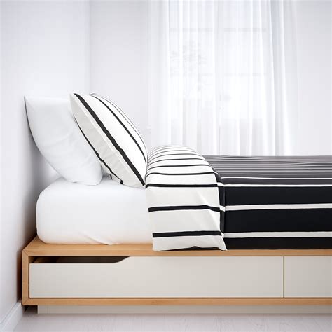 Mandal Bed Frame With Storage Birch White 140x202 Cm Ikea