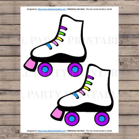 Roller Skate Printables Roller Skate Pdf Roller Instant Download Etsy