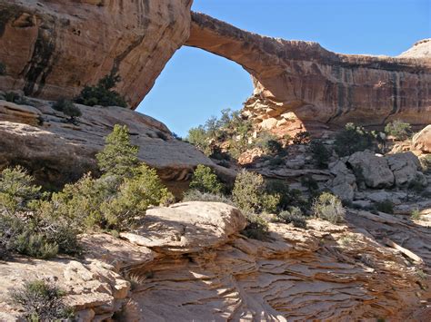 Owachomo Bridge Side View Natural Bridges National Monument Utah