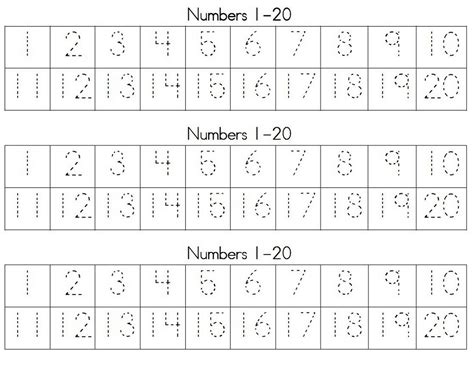 tracing numbers for kg practice – Learning Printable
