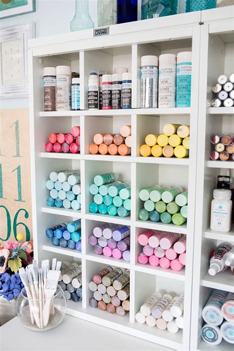 Get craft supply organizing ideas, the best storage solutions, and a look at the best craft room furniture. Simple and Pretty Craft Organization from Thrifty Decor Chick
