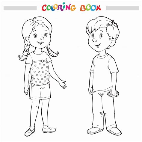 50 Coloring Page Of Boy PNG