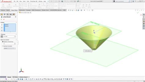 How To Make And Flatten A Sheet Metal Cone In Solidworks