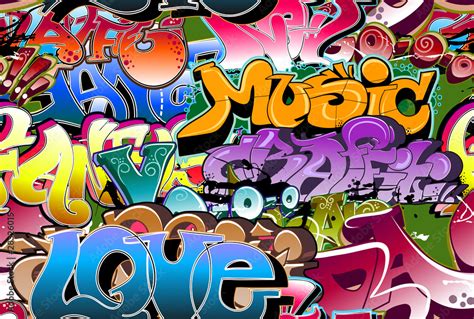 Graffiti Seamless Background Hip Hop Art 28326015 Arte Urbano
