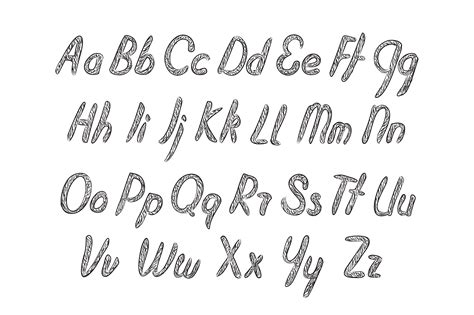 Hand Drawn Alphabet Stunning Script Fonts Creative Market