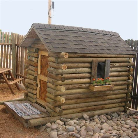 How To Build A Log Cabin Playhouse Concrshing