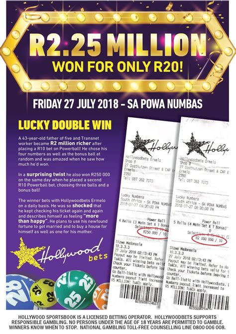 R225 Million Won For Only R20 Hollywoodbets Sports Blog
