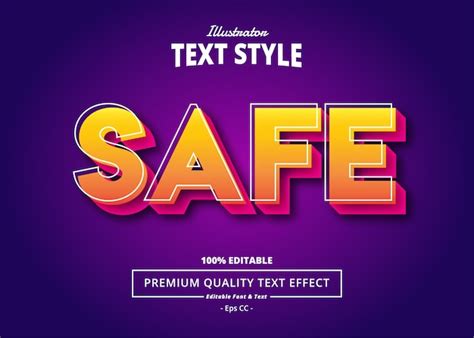 Premium Vector Safe Text Effect