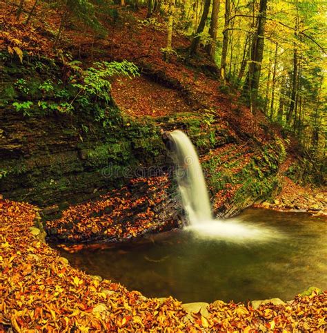 Autumn Mountain Waterfall Stock Photo Image Of Fluid 158408664