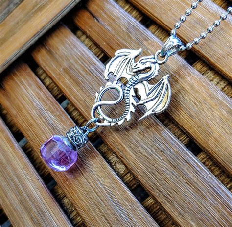 Dragon Pendant With Fillable Crystal Keepsake Necklace Etsy
