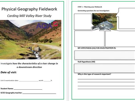 Unit 3 Gcse Geography Student Fieldwork Booklet Carding Mill Valley