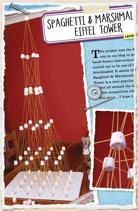 Spaghetti And Marshmallow Eiffel Tower Eiffel Tower Craft Tower