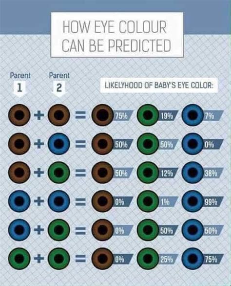 Neat Chart Giving The Probability Of Your Kids Eye Colors Based Off The