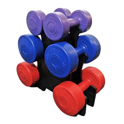 12kg Vinyl Hand Dumbbell Workout Weight Set Including Stand £1999