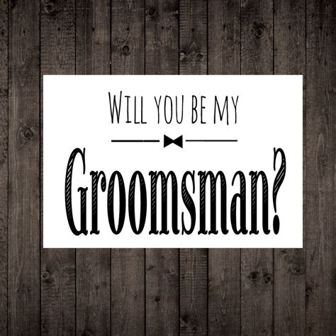 Will You Be My Groomsman Printable Wedding Card Groomsman Best Man Invitation Wedding Party