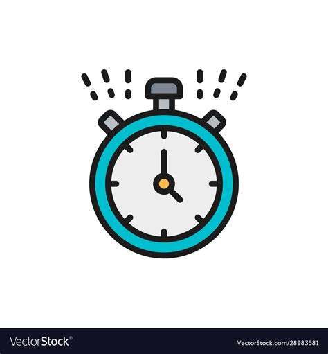 Stopwatch Timer Clock Watch Flat Color Royalty Free Vector
