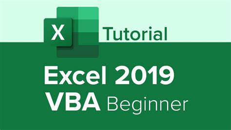 Excel 2019 Vba Beginner Tutorial Youtube