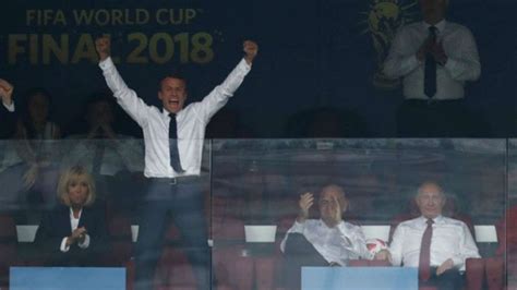 Watch President Emmanuel Macron Cheers From Stands Then Dabs In