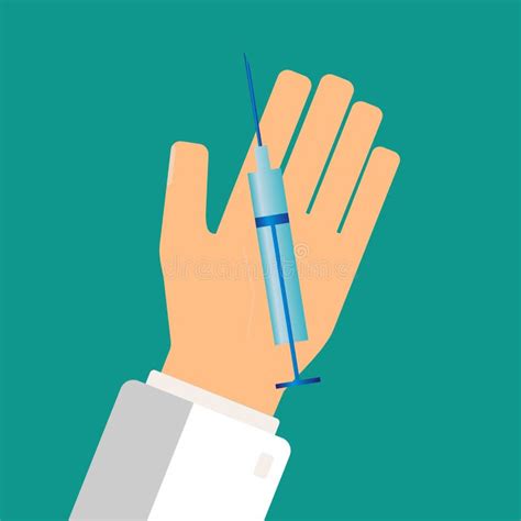 Healthcare Concept Doctor Hand Holding Syringe Take Injection Stock