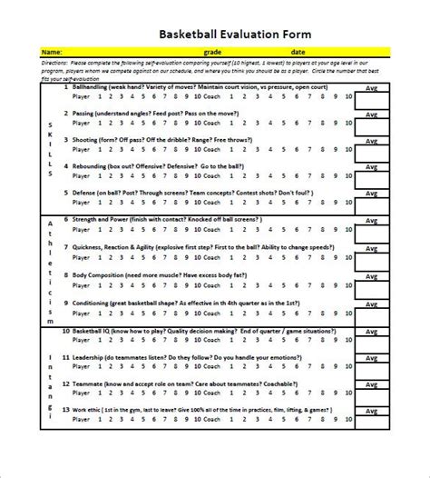 A tournament verification form for each player; 12+ Free Basketball Evaluation Forms | Free & Premium ...