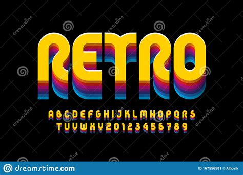 Retro Font Effect Based On The 80s Vector Design 3d Text Elements