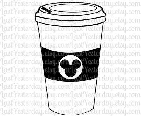 Mickey Coffee Cup Digital Download Svg Dxf  Png Etsy