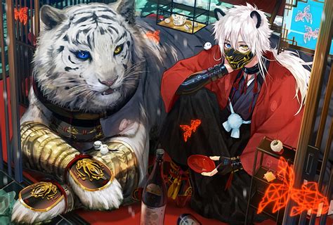 1920x1080px 1080p Free Download Anime Boy Heterochromia Tiger Hd