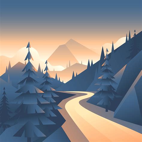 Mountain Valley Path Landscape First Person View 252062 Vector Art At