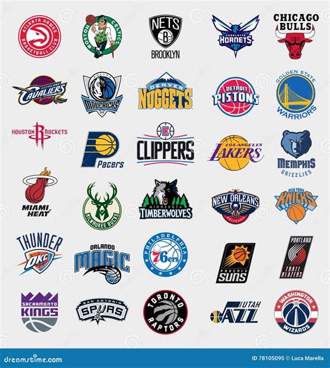 NBA teams logos editorial image. Illustration of blazers - 78105095