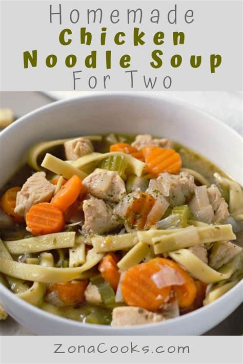 With your instant pot you can make this easy chicken noodle soup from scratch in less time. Easy Chicken Noodle Soup for Two (from scratch) 35 min • Zona Cooks