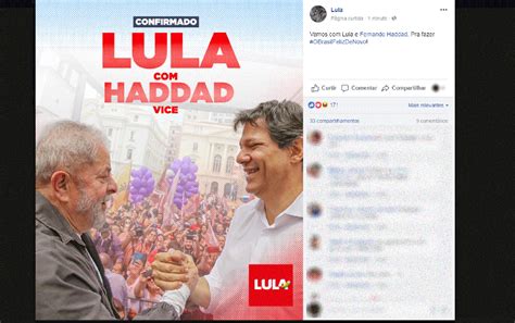 pt anuncia haddad como vice na chapa de lula e acordo com o pcdob eleições 2018 g1